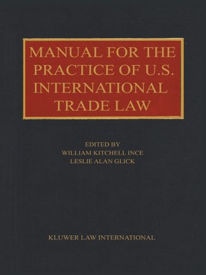 cover image of Manual for the Practice of U.S. International Trade Law